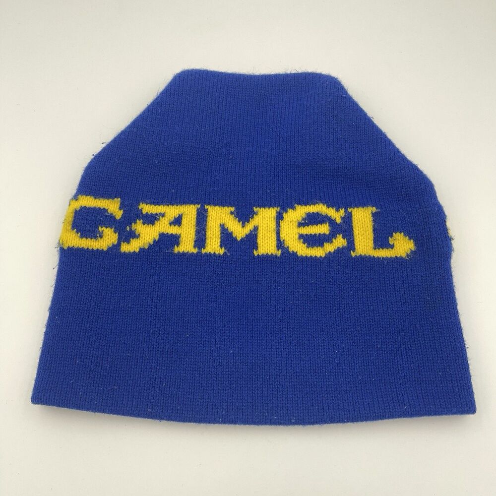 Vintage Camel Cigarettes Promo Heavy Knit Beanie Hat Taboggan Ski Winter 80s Cap